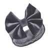 Grey Velour Headband with Bow