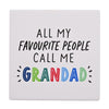 Hullabaloo Square Coaster - Grandad - Just Blue or Pink