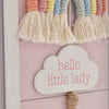 'Little Lady' Pink Frame with Macrame Rainbow - Just Blue or Pink