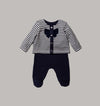 Navy Stipe Outfit with Bow - Just Blue or Pink