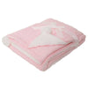 Personalised Baby Pink Fleece Pom Blanket - Just Blue or Pink