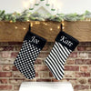 Personalised Black Knitted Stocking - Just Blue or Pink