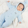 Personalised Blue Knitted Pramsuit - Just Blue or Pink