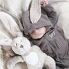 Personalised Bunny Ear Onesie - Grey - Just Blue or Pink