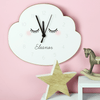 Personalised Cloud Wooden Clock - Just Blue or Pink