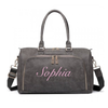 Personalised Dark Grey Faux Leather Changing Bag - Just Blue or Pink