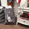 Personalised Deluxe Grey Penguin Santa Sack - Just Blue or Pink