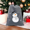Personalised Deluxe Grey Snowman Santa Sack - Just Blue or Pink