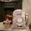 Personalised Deluxe Silver Grey Santa Sack - Just Blue or Pink