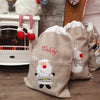 Personalised Deluxe Silver Grey Santa Sack - Just Blue or Pink