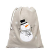 Personalised Deluxe Silver Grey Snowman Santa Sack - Just Blue or Pink