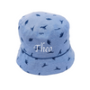 Personalised Dinosaur Bucket Hat - Blue - Just Blue or Pink