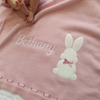 Personalised Dusky Pink Bunny Shawl - Just Blue or Pink