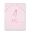 Personalised Flamingo Baby Towel - Just Blue or Pink