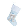 Personalised Fluffy Teddy Bear Stocking - Just Blue or Pink