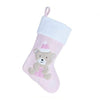 Personalised Fluffy Teddy Bear Stocking - Just Blue or Pink