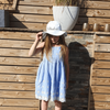 Personalised Girls Wide Brim Summer Hat - White or Pink - Just Blue or Pink