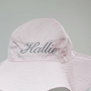 Personalised Girls Wide Brim Summer Hat - White or Pink - Just Blue or Pink