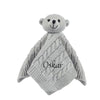 Personalised Grey Bear Comforter - Just Blue or Pink