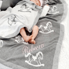 Personalised Grey Cotton Blanket - Just Blue or Pink