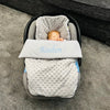 Personalised Grey Fleece Car Seat Footmuff - Just Blue or Pink