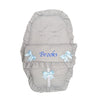 Personalised Grey Frilly Car Seat Footmuff - Just Blue or Pink