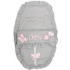 Personalised Grey Frilly Car Seat Footmuff - Just Blue or Pink