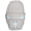 Personalised Grey Frilly Car Seat Footmuff - Just Blue or Pink