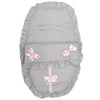 Personalised Grey Frilly Car Seat Footmuff - Just Blue or Pink