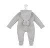 Personalised Grey Knitted Pramsuit - Just Blue or Pink