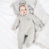 Personalised Grey Knitted Pramsuit - Just Blue or Pink