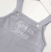 Personalised Grey Knitted Shorts Romper - Just Blue or Pink