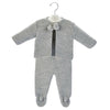 Personalised Grey Knitted Two-Piece Set - Just Blue or Pink