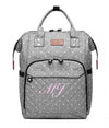 Personalised Grey Polka Dot Changing Bag - Just Blue or Pink