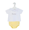 Personalised Lemon & White Frill Set - Just Blue or Pink