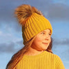 Personalised Mustard Pom Pom Hat - Just Blue or Pink