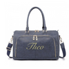 Personalised Navy Faux Leather Baby Change Bag - Just Blue or Pink