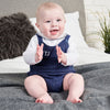 Personalised Navy Knitted Romper & Top - Just Blue or Pink
