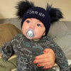 Baby Boy Personalised Navy Pom Pom Hat 