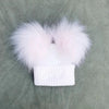 Personalised Pink Baby Hat with Pom Poms - Just Blue or Pink