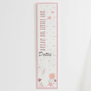 Personalised Pink Bunny Height Chart - Just Blue Or Pink