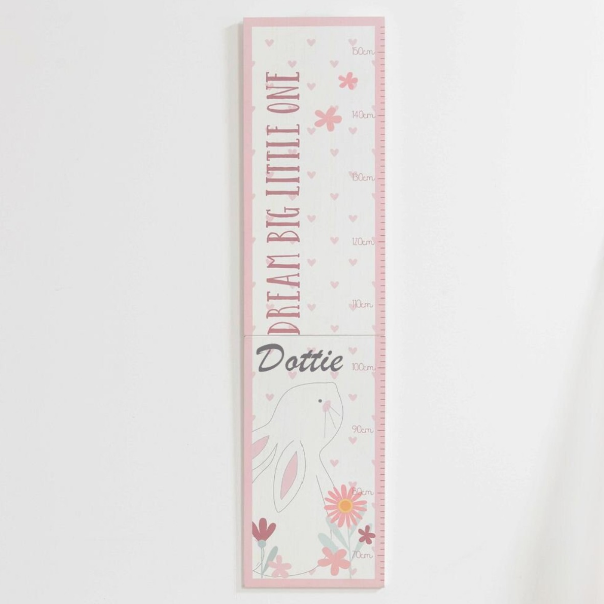 Personalised Pink Bunny Height Chart Just Blue Or Pink