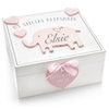 Personalised Pink Wooden Elephant Keepsake Box - Just Blue or Pink