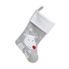 Personalised Plush Silver Knitted Stocking - Just Blue or Pink