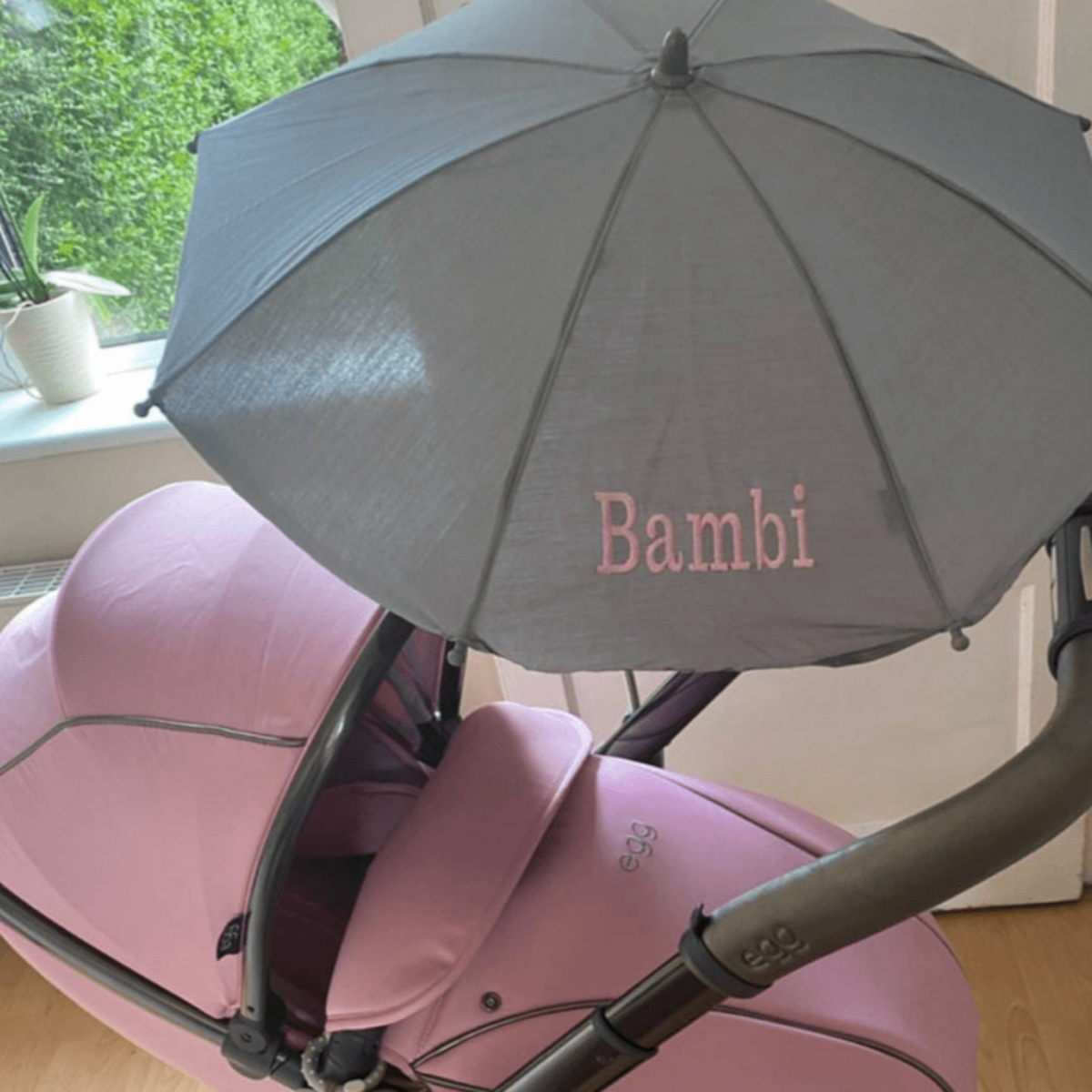 Personalised Pram Parasol Grey