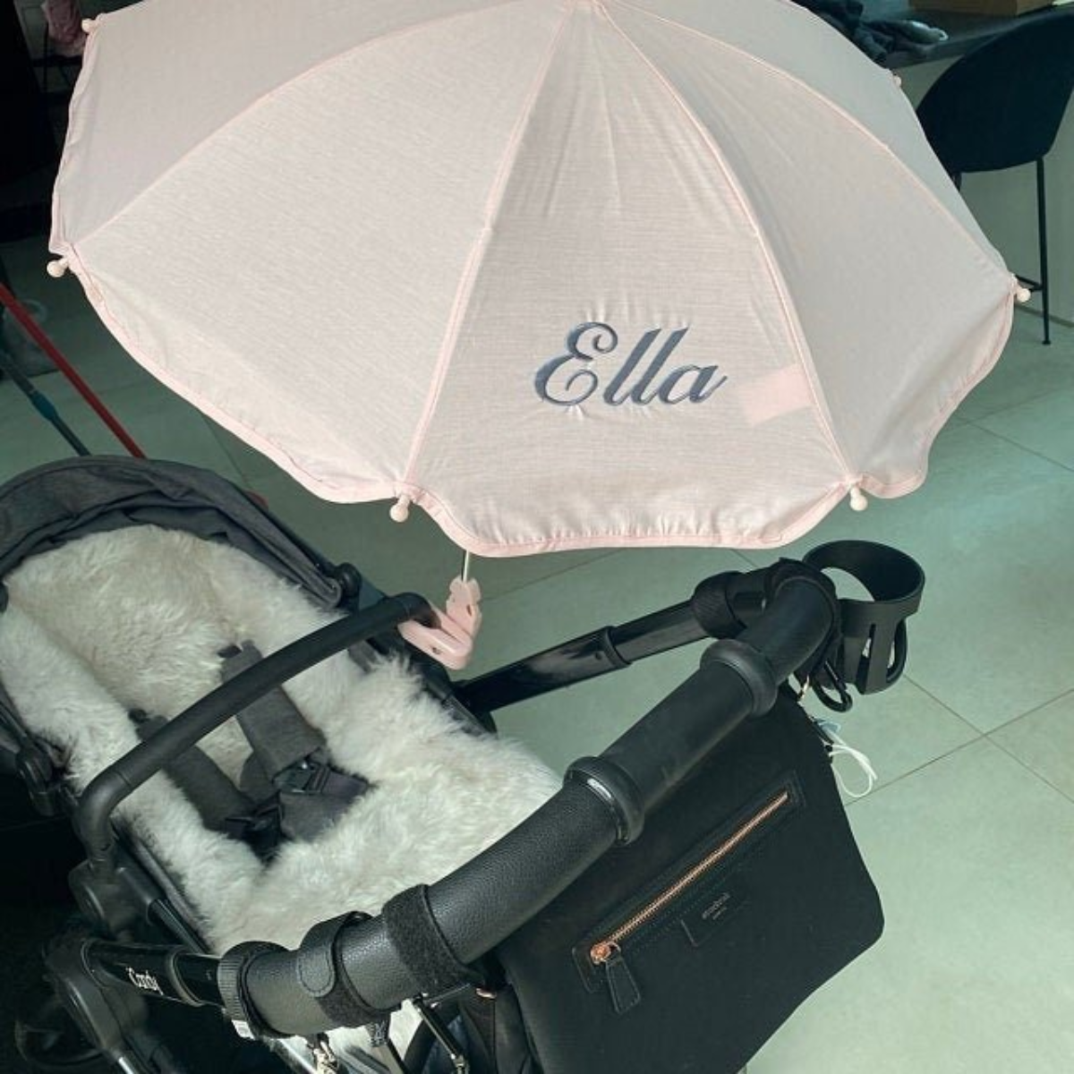 Personalised Pram Parasol Baby Pink