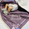 Baby Lying On Purple Personalised Blanket