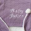 Personalised Purple Fleece Pom Blanket - Just Blue or Pink