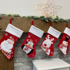 Personalised Red Fluffy Stockings - Just Blue or Pink