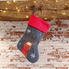 Personalised Red & Grey Stocking - Just Blue or Pink